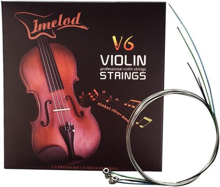 Imelod Violin strings Universal Full Set (G-D-A-E) violin Fiddle String Strings Steel Core Nickel-silver Wound with Nickel-plated Ball End for 4/4 3/4 1/2 1/4 Violins - Image 1